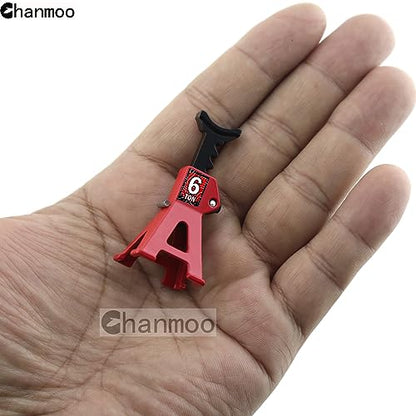 1/24 RC Toy Jack Stands 1/18 Simulation 6 Ton Metal Adjustable Mini Jacks Stand for 1:18 1:24 Scale Crawler Car Axial SCX24 Kyosho Tamiya HSP FCX24 TRX4M SCX24 AX24 Ford Bronco (Red, 2 PCS) - color: Red