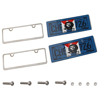 2PCS HIRCQOO Metal RC Car License Plate Decorations Accessories Compatible with Traxxas TRX-4 Tamiya CC01 Axial SCX10 D90 1/10 RC Crawler Car (CHE726) - style: CHE726
