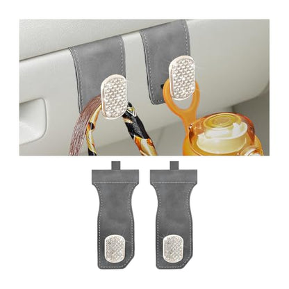 Bling Car Co-Pilot Glovebox Hook, 2PCS Crystal Rhinestone Vehicle Passenger Seat Hanging Storage Hooks for Handbag Purse, Automotive Glove Box Organizer Hanger, Universal Fit (Gray) - color: Gray