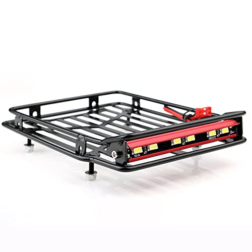 KYX Racing Metal Roof Rack 132x103mm w/LED Lamp Upgrades Parts Accessories for RC Crawler Car SCX10 II 90046 90047 SCX10 III Traxxas TRX4 TRX6 Redcat Gen8 Scout II