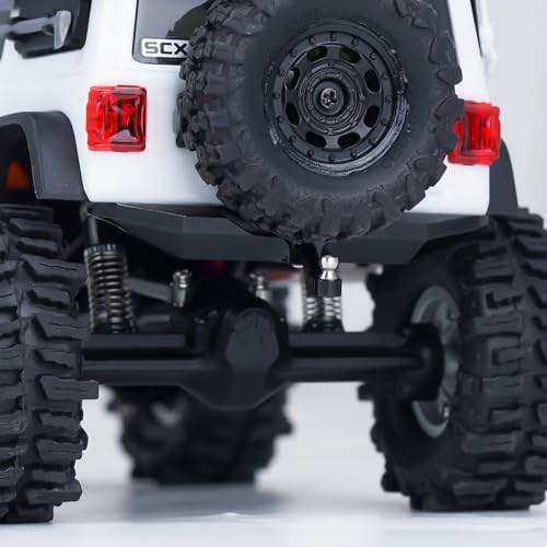 DJX Aluminum SCX30 Front & Rear Bumper w/Tow Hook for 1/30 Axial SCX30 Jeep Wrangler JLU Upgrades (Black)