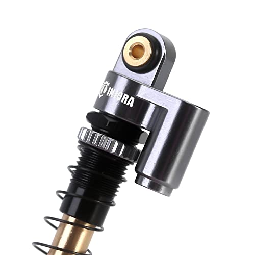 INJORA 43mm Aluminum Threaded Double Barrel Shocks for Axial SCX24 (Grey) - color: Titanium