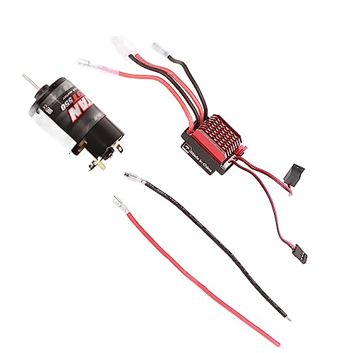 RC Car Motor ESC 360A TwoWay Brake Climbing Drag Brake Automatic Throttle Adjustment, Black Metal, Compatible with SCX10 (35T) - size: 35T, style: 35T
