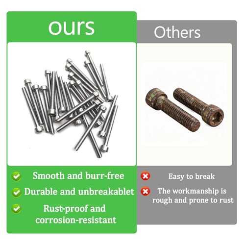 140 Pcs M3 x 35mm Socket Head Cap Screws Metric, Allen Socket Drive, 304 Stainless Steel, Full Thread, Bright Finish, Machine Thread - size: M3 x 35-140Pcs-Silver