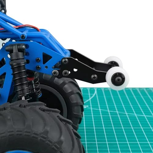 RC Modifications Spare Compatible with Mini for LMT 1/18 RC 4X4 Brushed Monster Truck RTR Upgrade Parts Aluminum Alloy Rear Head-up Double Wheel Tumbling