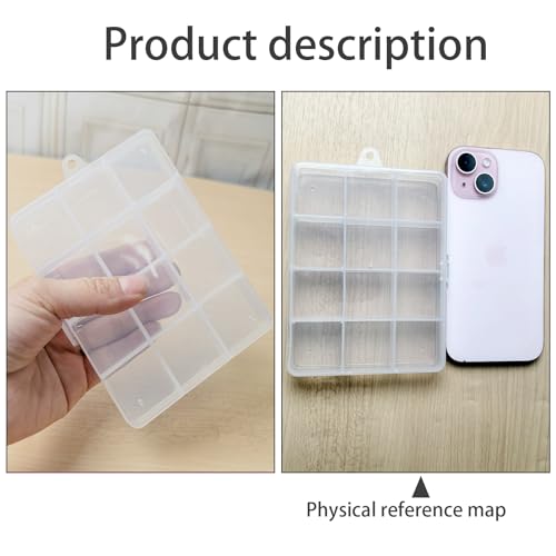 Small Plastic Organizer Box 10 packs12 Grids Clear Storage Container Jewelry Case with Fixed Dividers for Beads Art DIY Crafts Jewelry Fishing Tackles 5.04 * 3.82 * 0.87 inches - size: 10pcs 12 Grids Box