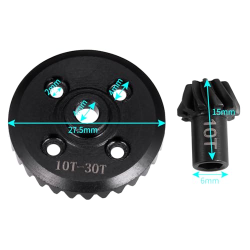 30T/10T Steel Differential Drive Front Rear Gears for MJX Hyper Go | 14210 14209 16208 H14BM 1/14 RC Car Upgrade Part Helical Bevel Gear