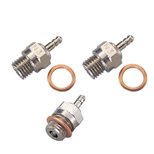 Hot 70117 Spark Glow Plug No.3 N3 Platinum/Iridium Super Glow-Plug for RC HSP Nitro Engine Car Truck Buggy (Pack of 3)