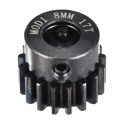 MECCANIXITY 1M 17T 40 Chrome Steel Motor Pinion Gears, 0.75" x 0.8" RC Motor Gears Fits 8mm Shaft Bore for RC Vehicles Truck Drift Remote Control Car Off-Road Crawler Parts, Black - style: 17T