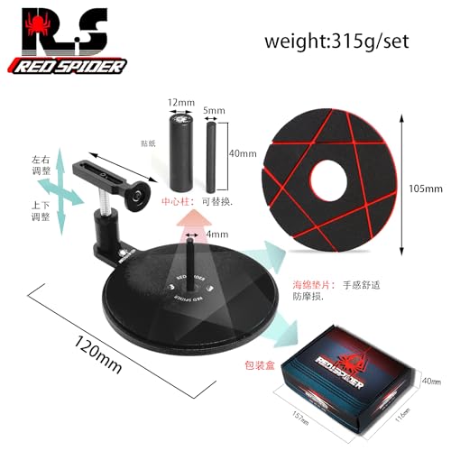 REDSPIDER Aluminum 1/8 1/10 RC Tire Gluing Tools RC semi-Automatic tire Gluer Fit for Including 40MM and Tires Below 40MM 1/8 1/10 On-Road/Off-Road/Drift Car（Black）