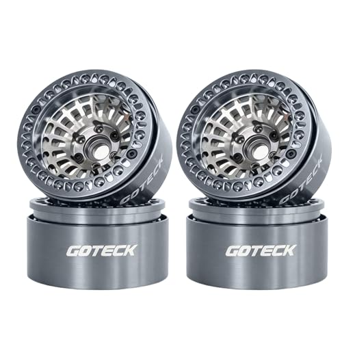 GOTECK RC Rims 1.9 Inch Beadlock Wheel Negative Offset -10mm CNC Aluminum Wheel Rim Wheel Hub 4pcs-Set for Axial SCX10 Pro TRX4 VS4-10 Gen8 RC4WD 1/10 RC Crawler Car - color: Gs10