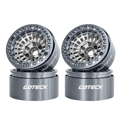 GOTECK RC Rims 1.9 Inch Beadlock Wheel Negative Offset -10mm CNC Aluminum Wheel Rim Wheel Hub 4pcs-Set for Axial SCX10 Pro TRX4 VS4-10 Gen8 RC4WD 1/10 RC Crawler Car - color: Gs10