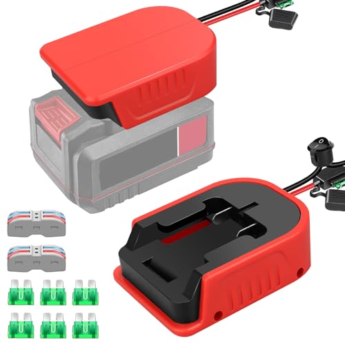 TPDL 2PCS Power Wheel DIY Adapter for Bauer 20V Battery Dock Power Connector for Rc Toy Car Truck, e-Bike, with Fuse & Wire terminals (14AW Wire) - size: 2PCS