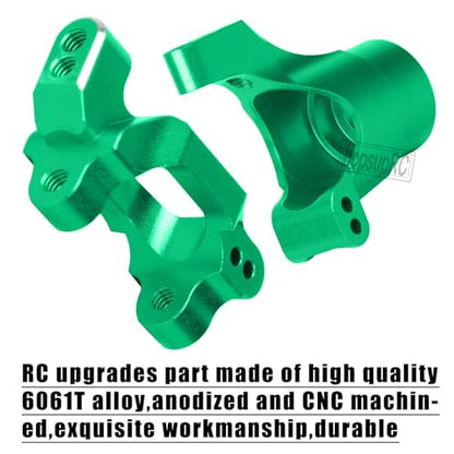 RC Aluminum C-Hubs Steering Block Caster Blocks for 1/18 LaTrax Teton Desert Prerunner Rally,Stub Axle Carriers Knuckles Set Hops UP, Replace Parts 7532 7552X (Green) - color: Green(for 1/18)