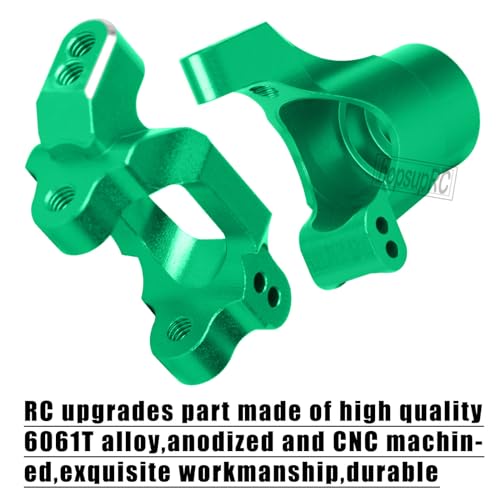 RC Aluminum C-Hubs Steering Block Caster Blocks for 1/18 LaTrax Teton Desert Prerunner Rally,Stub Axle Carriers Knuckles Set Hops UP, Replace Parts 7532 7552X (Green) - color: Green(for 1/18)