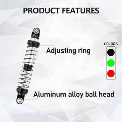 UTB18 Shocks 92MM Long Travel Shocks Absorber for Axial Capra UTB18 Upgrades Trail 4WD 1/18 RC Crawler - color: Black