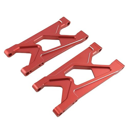 Aluminum Rear Lower Suspension Arms for ARRMA 1/10 Gorgon 2WD (Red) | 4X2,Monster Truck,ARA330751,CNC Machined,Swing Arms,Heavy Duty,High Strength,Precision Fit,Wear Resistant,RC Upgrade - color: Red