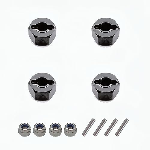 Aluminum Alloy 12mm Wheel Hex Nuts and M4 Lock Nuts Compatible with MJX Hyper Go 14301 14302 14210 16207 16209 16210 1/14 1/16 RC Car (Black) - color: Black