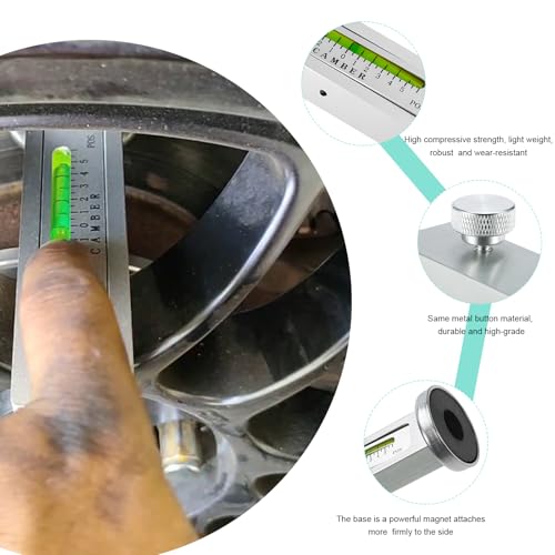 Adjustable Magnetic Gauge Tool, Auto Wheel Camber Castor Strut Alignment Pillar, Universal Alignment Gauge Tools Tire Repair Tool for Most SUV Truck RV, Car Accessories