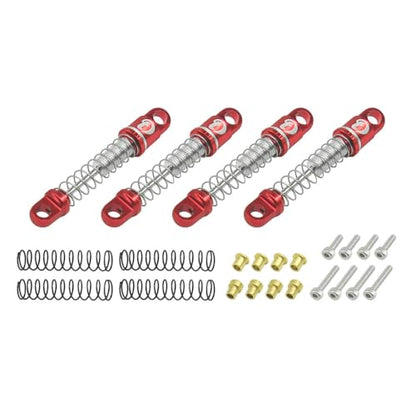 Hobby Details Aluminum Rear Axle Gear Box Skid Link Wheel Upgrade Set for 1/30 Axial SCX30 Jeep Wrangler RC Cars, Red (25mm Aluminum Shock) - color: 25mm Aluminum Shock