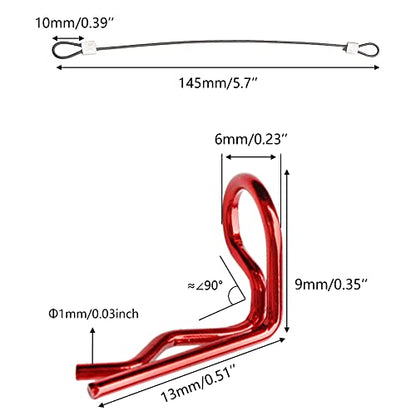 50 Pieces 1mm 90-Degree Angle RC Cars Universal Body Clips Bent Springy Pins & RC Car Clip Pin Steel Wires for All 1/16 1/18 1/20 Scale Model Truck Crawler Trucks - color: 1.0mm