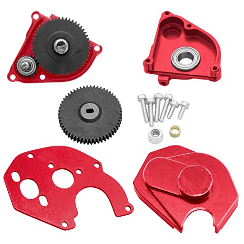 OGRC Aluminum SCX24 Transmission Complete Gearbox Upgrade Parts | SCX24 Asembled Transmission Case with Steel Gears for Axial 1/24 RC Crawler
