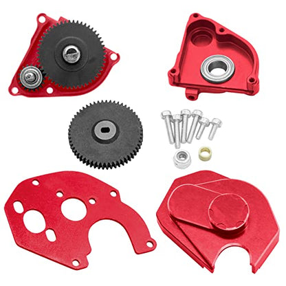 OGRC Aluminum SCX24 Transmission Complete Gearbox Upgrade Parts | SCX24 Asembled Transmission Case with Steel Gears for Axial 1/24 RC Crawler