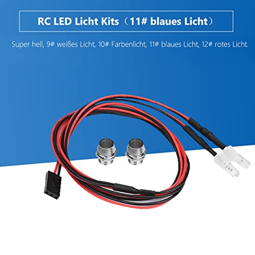 Milltrip 2PCS RC Car LED Light, 5mm RC Headlight RC Car Upgrade Decorate Accessory for 1 10 Model Drift Car Vehicle(No. 11 Light Blue Light)