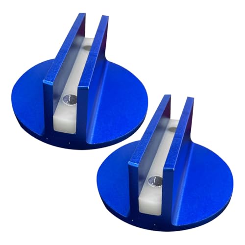 2PCS Universal Magnetic Jack Pad, 0.37" Slotted Aluminum Grooved Pad | Jack Puck Pinch, Pinch Weld Frame Rail Adapter with Large Slotted for Most Cars SUVs Trucks, Blue - color: Blue-2PCS