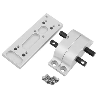 Metal Alloy 1:1 Transfer Case Gearbox Transmission with Mount Plate for Axial SCX10 D90 1/10 RC Crawler 1/14 Tamiya Tractor Truck Upgrade Parts (Silver) - color: Silver