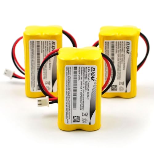 (3-Pack) 4.8V 800mAh Ni-Cd Battery for BL93NC487, BAA-48R | Fits BL93NC484, BL93NC485, NIC0186, Custom-43, OSA-126, ELB-CS06, 6600012 and 6200-RP emergency lights. - color: 3-Pack