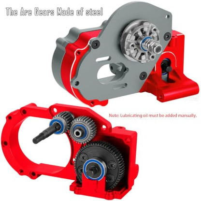 Aluminum Transmission Gearbox w/Gear Upgrades Part for 1/10 Slash 2WD (VXL),Rustler 2WD (VXL),Stampede 2WD (VXL),Bandit 2WD (VXL),Titanium - color: Titanium - (Upgrades)