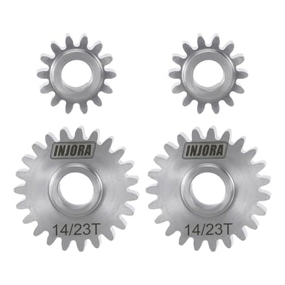 INJORA Stainless Steel 14/23T Stock Portal Gears Set for 1/18 RC Crawler Redcat Ascent-18 Upgrade, 2 Sets - size: 14/23T*2