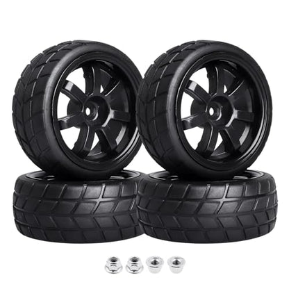 RC Wheel Tires Pre-Glued Tires and Wheels Set On Road RC for 1/10 Scale Racing Car Drift Touring | MULTI - color: Multi
