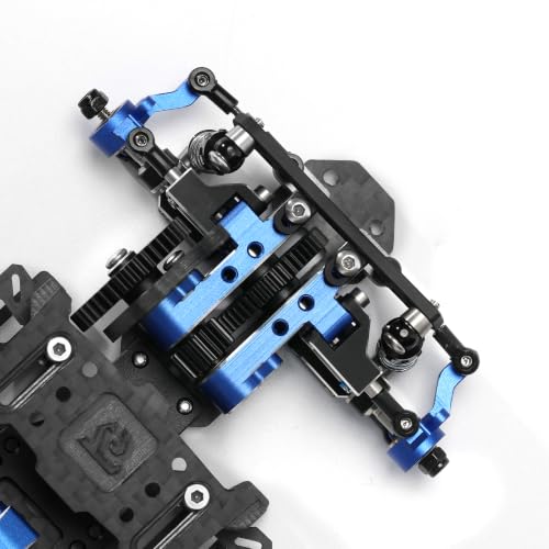 RC Car Frame, 1/24 1/28 TG Super Assembled Mini Rear Drive RWD Drift Racing Car Frame Body Kit with Tools DIY Parts (Blue) - color: E.blue