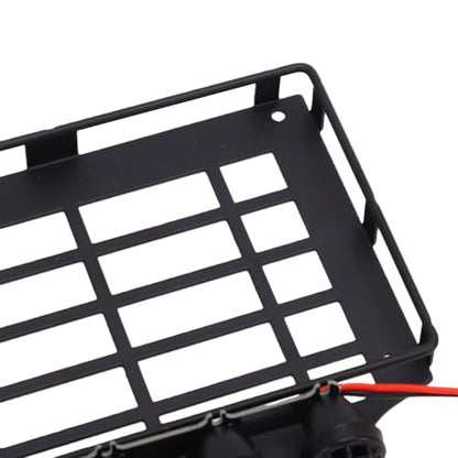 Matybobe 1/12 RC Crawler Roof Rack RC Car Roof Luggage Carrier 1:12 Off Road Rack Metal Cage Style Pre Wired 4 Round Lights Direct Screw On Upgrade Parts with Spotlights for