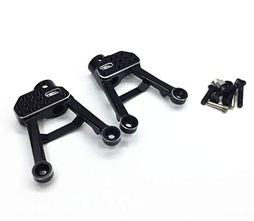 TREAL SCX10 II Shock Towers Aluminum Rear Shock Towers Shock Hoops for Axial SCX10 2 90046 90047 1/10 Scale Crawlers Truck Upgrades (Black) - color: Black