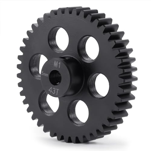 Steel M1 Pinion Gear 43T 5mm Shaft Motor Gears for 1/8 1/10 RC Brush | Brushless Motor Electric Car/Truck Part - size: 43T