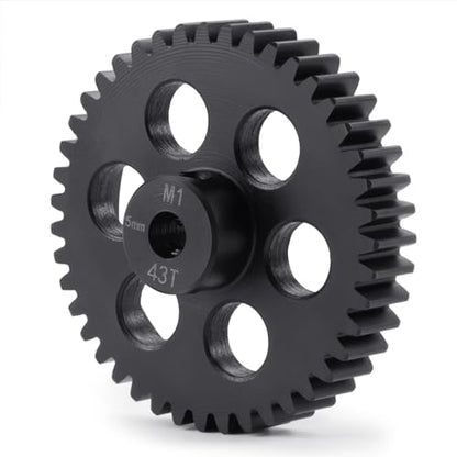 Steel M1 Pinion Gear 43T 5mm Shaft Motor Gears for 1/8 1/10 RC Brush | Brushless Motor Electric Car/Truck Part - size: 43T