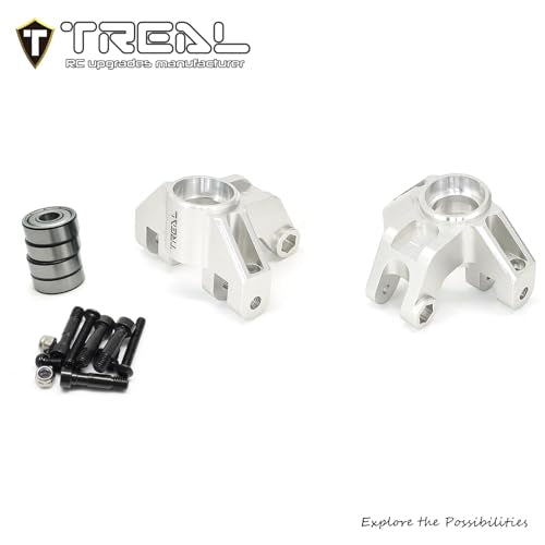 Treal Aluminum 7075 Front Steering Knuckels for Losi LMT (Silver) - color: Silver