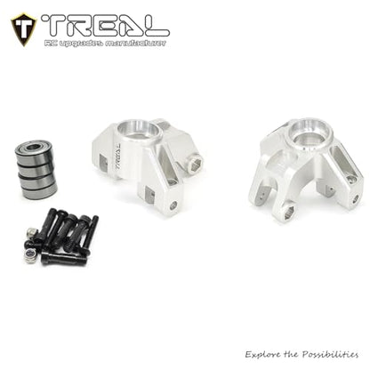 Treal Aluminum 7075 Front Steering Knuckels for Losi LMT (Silver) - color: Silver