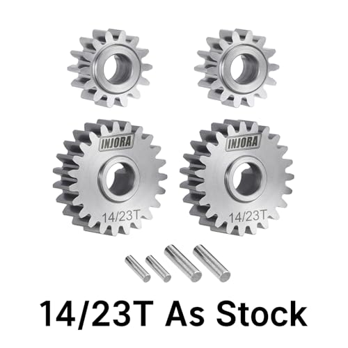 INJORA Stainless Steel 14/23T Stock Portal Gears Set for 1/18 RC Crawler Redcat Ascent-18 Upgrade - size: 14/23T