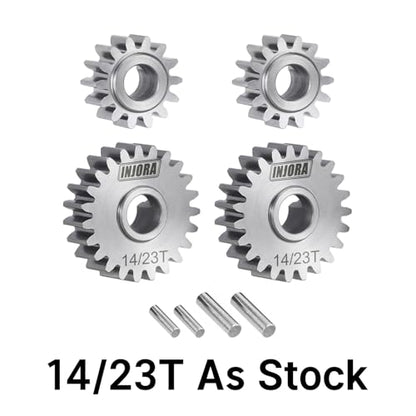 INJORA Stainless Steel 14/23T Stock Portal Gears Set for 1/18 RC Crawler Redcat Ascent-18 Upgrade - size: 14/23T