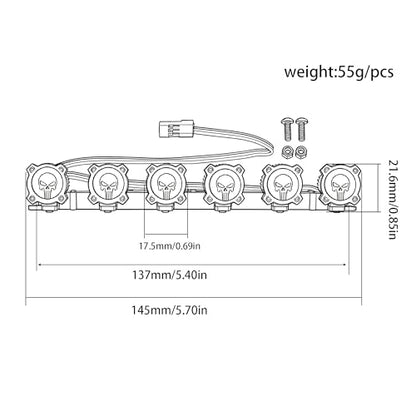 RC LED Light Bar Kit for 1/10 1/8 RC Crawler, Bright Scale Light for Axial SCX10 Wraith, Traxxas TRX4 TRX6, Redcat Gen8 RC Car Truck Accessories (Style B)