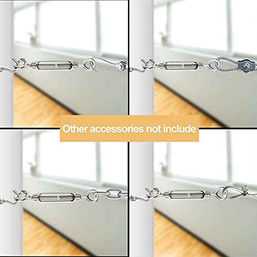 M8 Eye & Eye Turnbuckle, 304 Stainless Steel Turnbuckle Heavy Duty Wire Rope Tension 6 Pcs - style: Eye & Eye-M-8