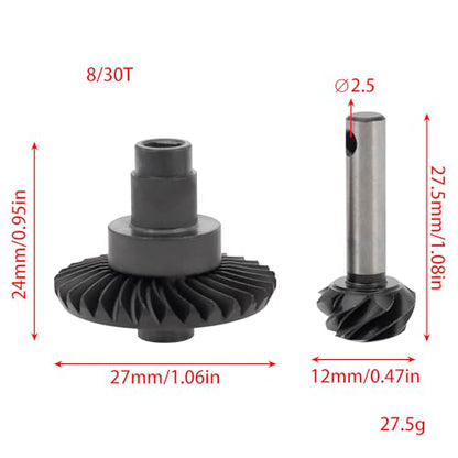 MEUS RACING Diff Gears 8T-30T for Axial SCX10 II SCX10 III SCX10 PRO, AR44 AR45 Axle, 1/10 RC Crawler Upgrades Parts (8T-30T)