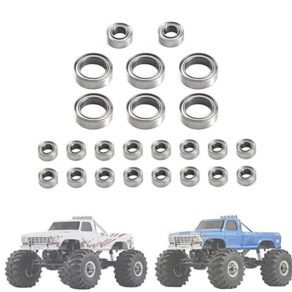 Double Rubber Seal for FMS for FCX24 1/24 RC Crawler Car Upgrade Parts Spare Accessories Replacement 24Pcs Steel Ball Bearing Set