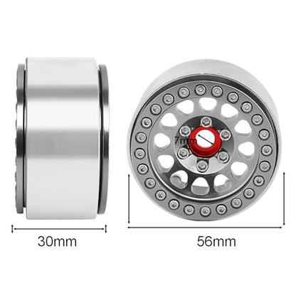 Aluminum 1.9 Beadlock Wheels Rims for 1/10 RC Crawler Axial SCX10 I II III Capra TRX4 TRX6 VS4-10 Gen8 MST CFX Upgrades Parts (Titanium) - color: Titanium