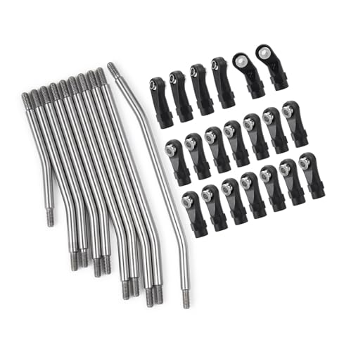 RC Car Parts for Axial for SCX10 II 90046 for SCX10 1/10 RC Car Parts 313/324mm Metal Link Rod Set Linkage Steering W/Ball End Modification RC Car Accessories(313mm) - size: 313mm