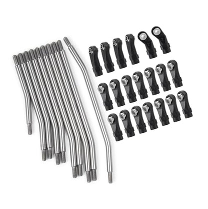 RC Car Parts for Axial for SCX10 II 90046 for SCX10 1/10 RC Car Parts 313/324mm Metal Link Rod Set Linkage Steering W/Ball End Modification RC Car Accessories(313mm) - size: 313mm